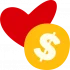 Hand drawn icon of money with heart
