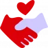Hand drawn icon of 2 hands shaking