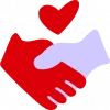 Hand drawn icon of 2 hands shaking