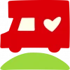 Hand drawn icon of traveling truck